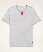 Brooks Brothers Men's Cotton Stripe Ringer T-Shirt | Grey/White
