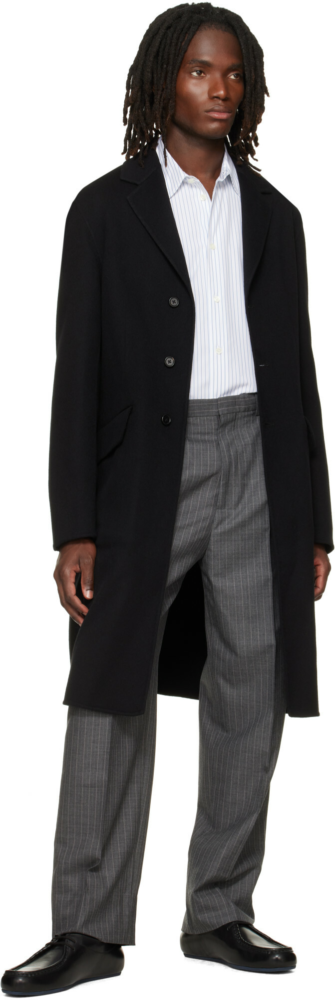 Jil Sander Black Melton Coat