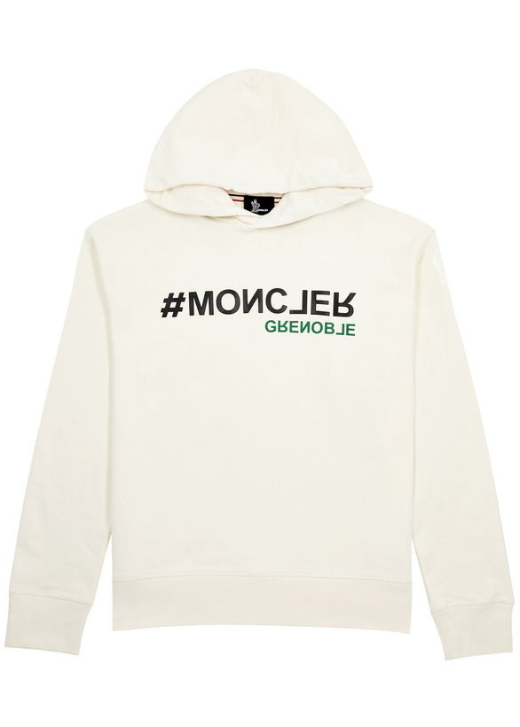 Photo: Moncler Grenoble Logo Hooded Cotton Sweatshirt White