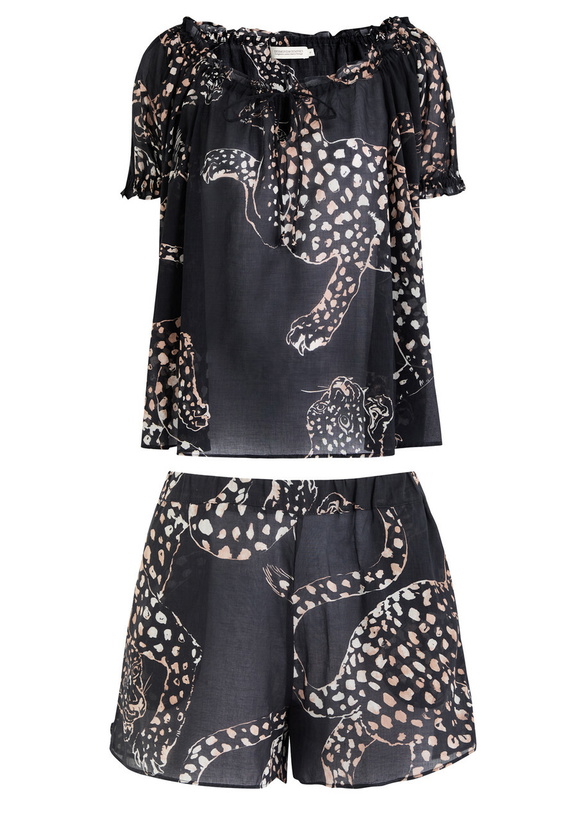 Photo: Desmond & Dempsey Jag Printed Cotton-voile Pyjama set Navy