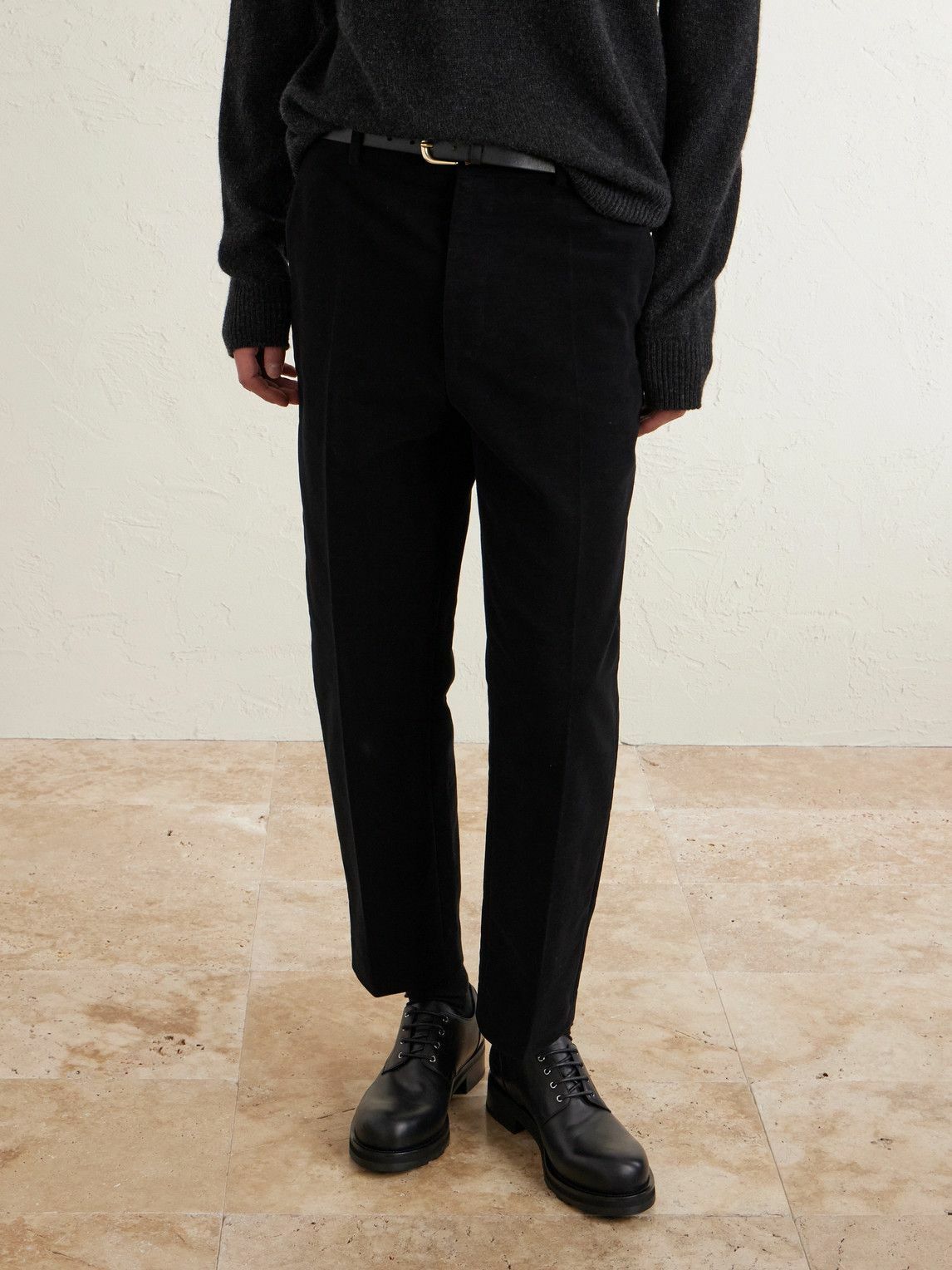 The Row - Leather Derby Shoes - Black
