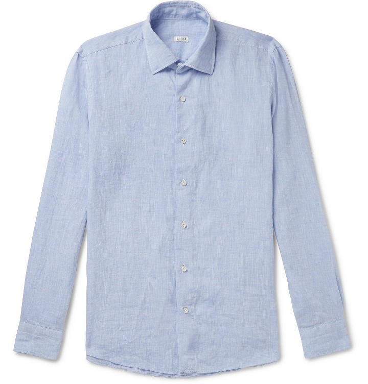 Photo: Caruso - Slim-Fit Linen Shirt - Blue