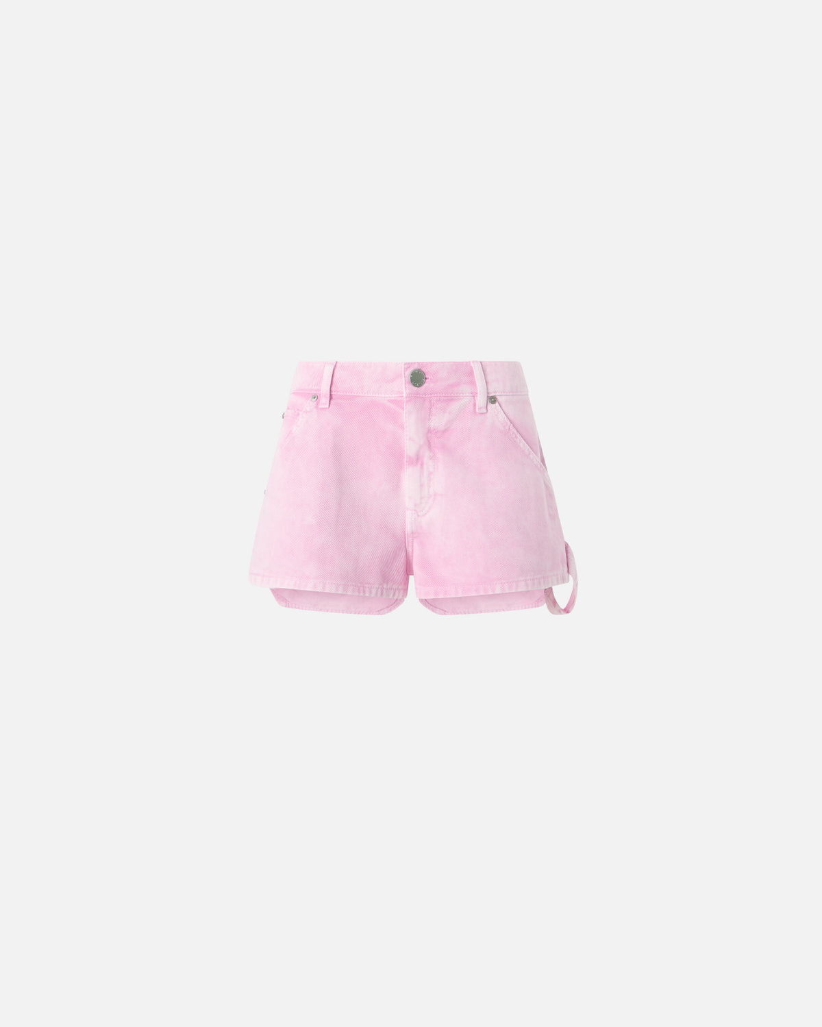 Pinko Workwear Style Shorts In Cotton Bull Lilac Chiffon
