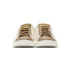 Fendi Beige and Brown Canvas Leather Sneakers