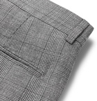 Brunello Cucinelli - Grey Slim-Fit Prince of Wales Checked Wool, Linen and Silk-Blend Trousers - Gray