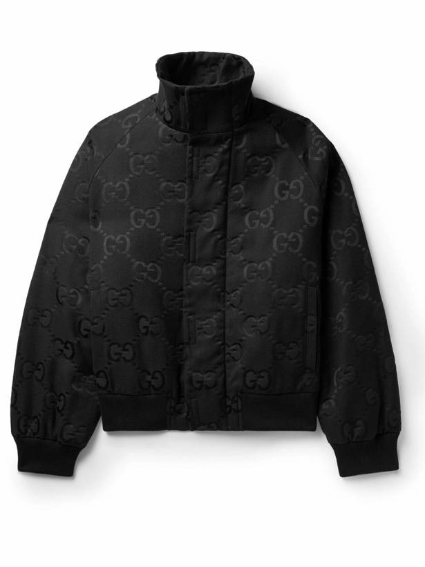 Photo: GUCCI - Logo-Jacquard Padded Cotton-Blend Canvas Jacket - Black