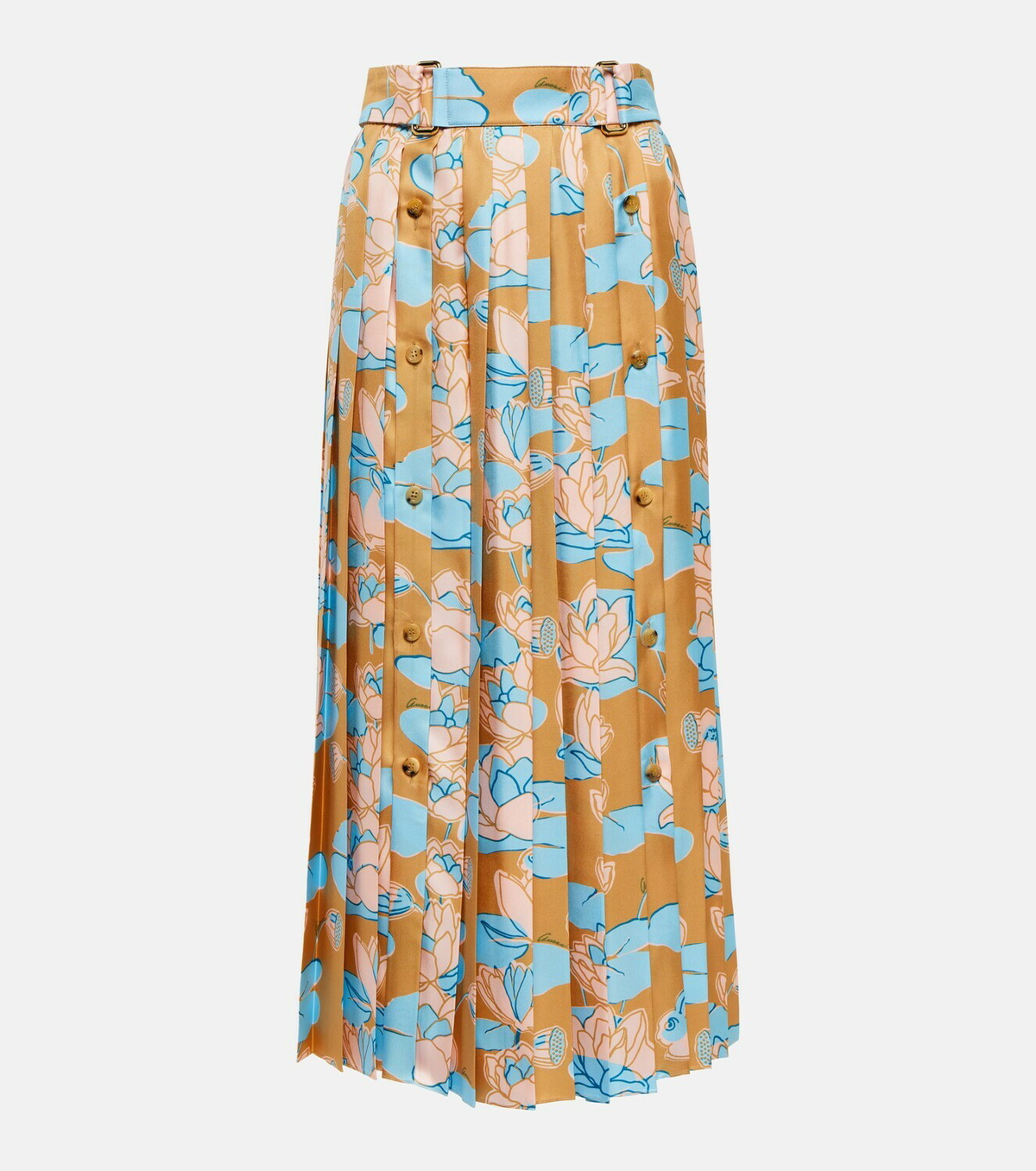 スカート Gucci Garden Print Pleated Silk Skirt Gucci Porcelain Garden Print Midi Skirt - Runway Catalog