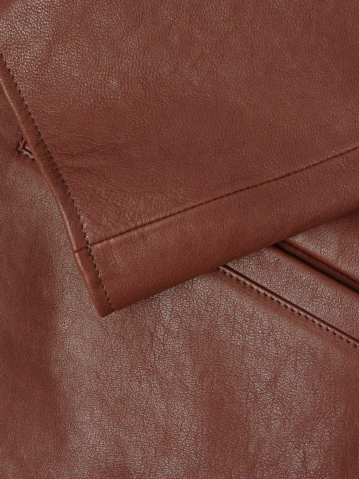 Paul Smith - Shearling-Trimmed Leather Jacket - Brown