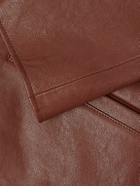 Paul Smith - Shearling-Trimmed Leather Jacket - Brown