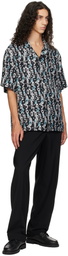 Lanvin Gray & Black Printed Shirt