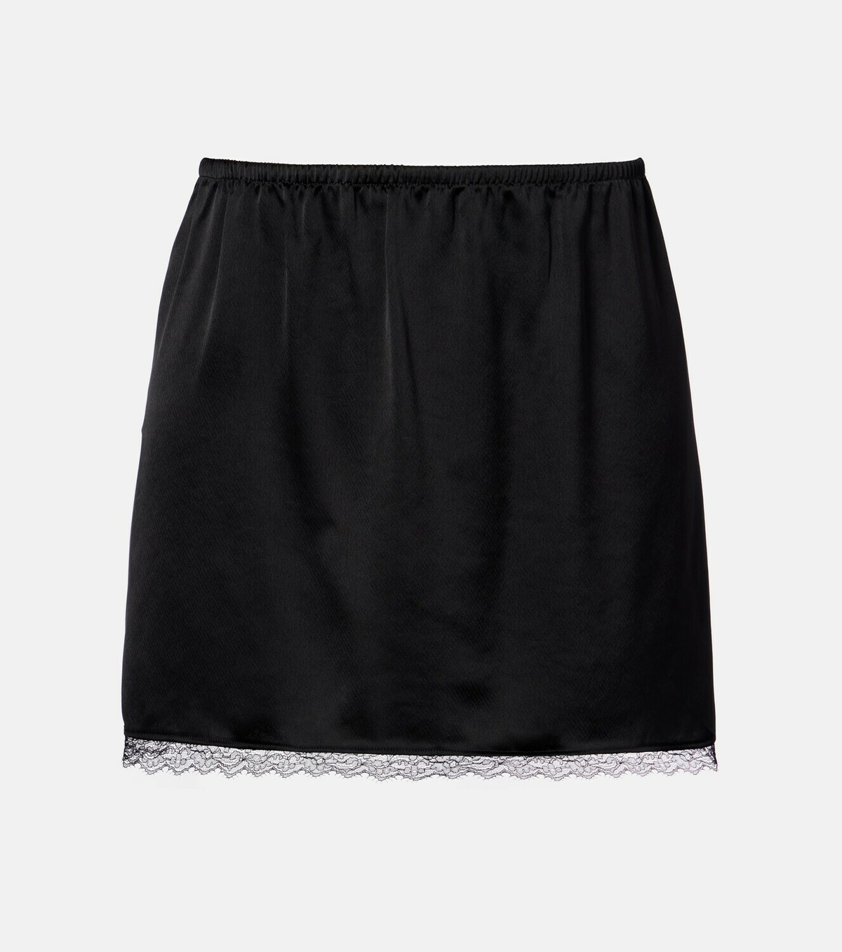 Leset Barb lace-trimmed satin miniskirt