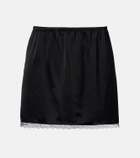 Leset Barb lace-trimmed satin miniskirt
