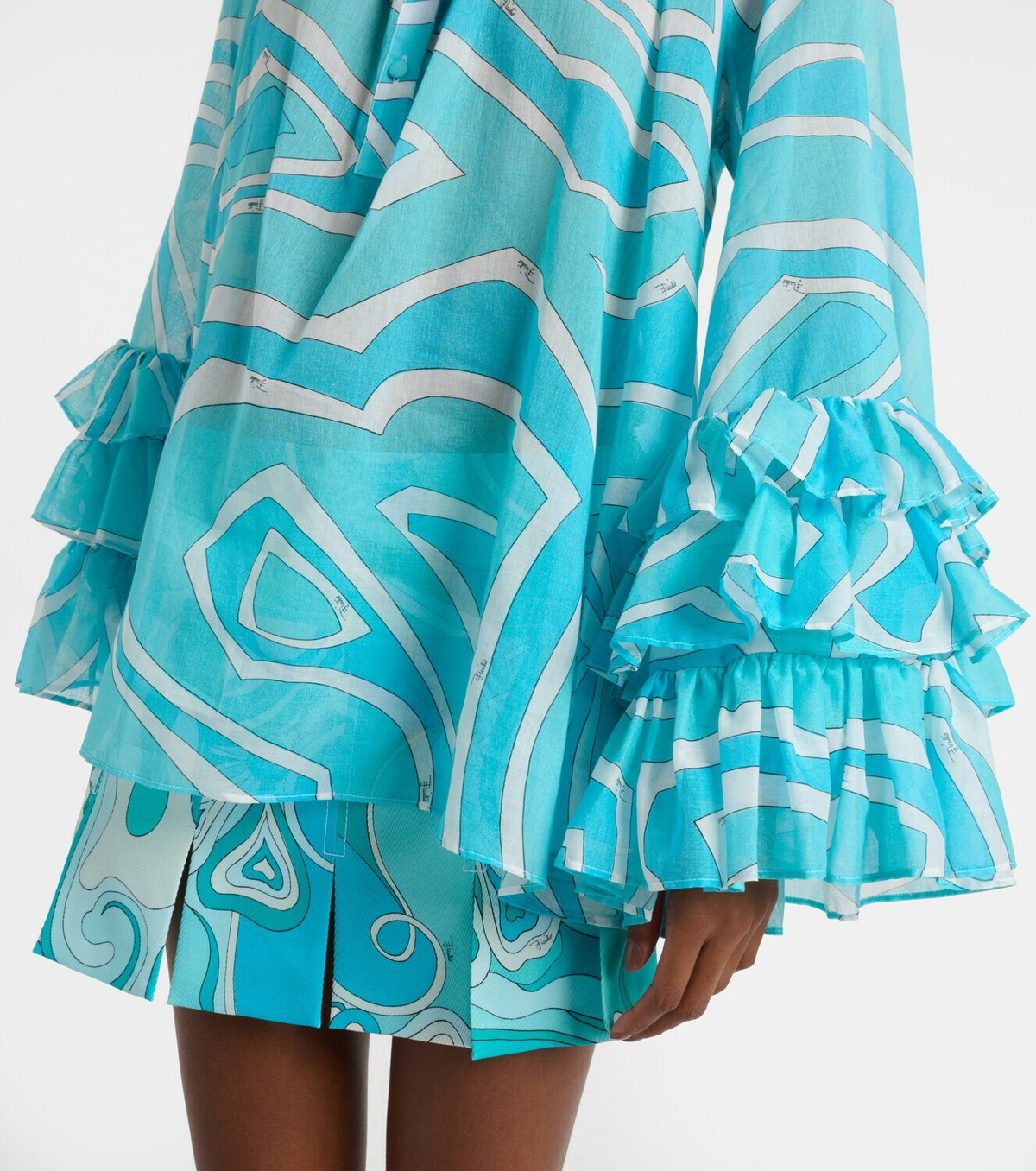 Pucci Marmo ruffled cotton blouse Emilio Pucci