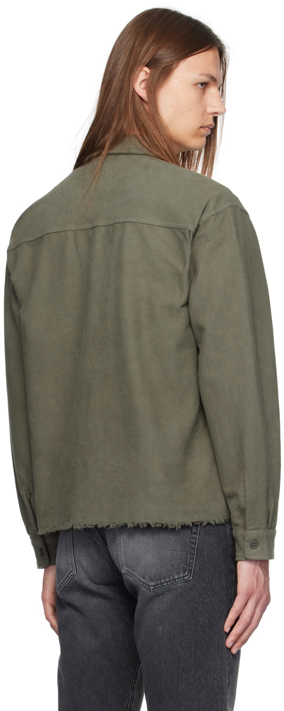 John Elliott Khaki Solid Hemi Oversized Shirt