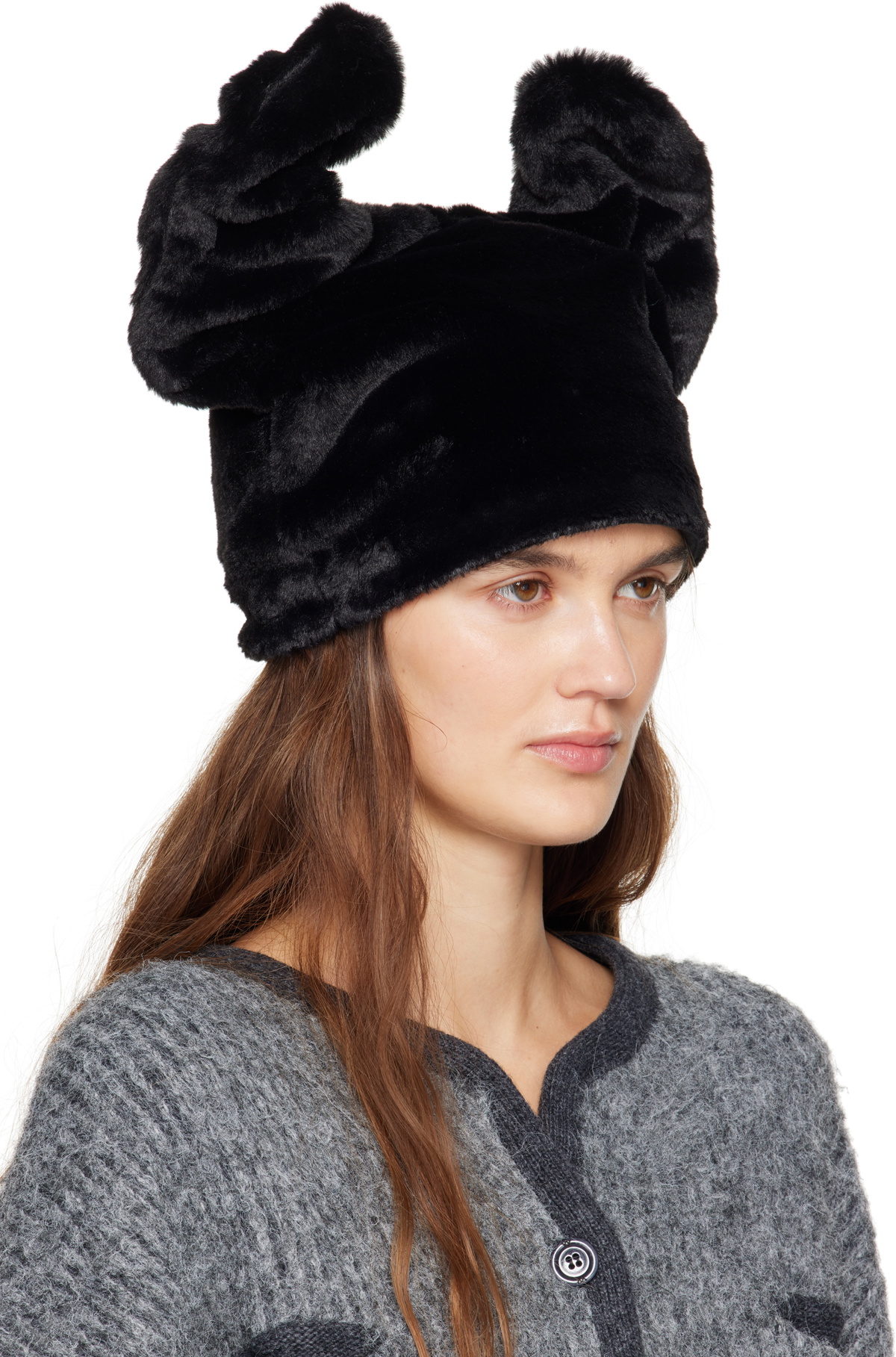 OPEN YY Black Fleece Wire Beanie