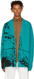 Lanvin Green Batman & Catwoman Cardigan