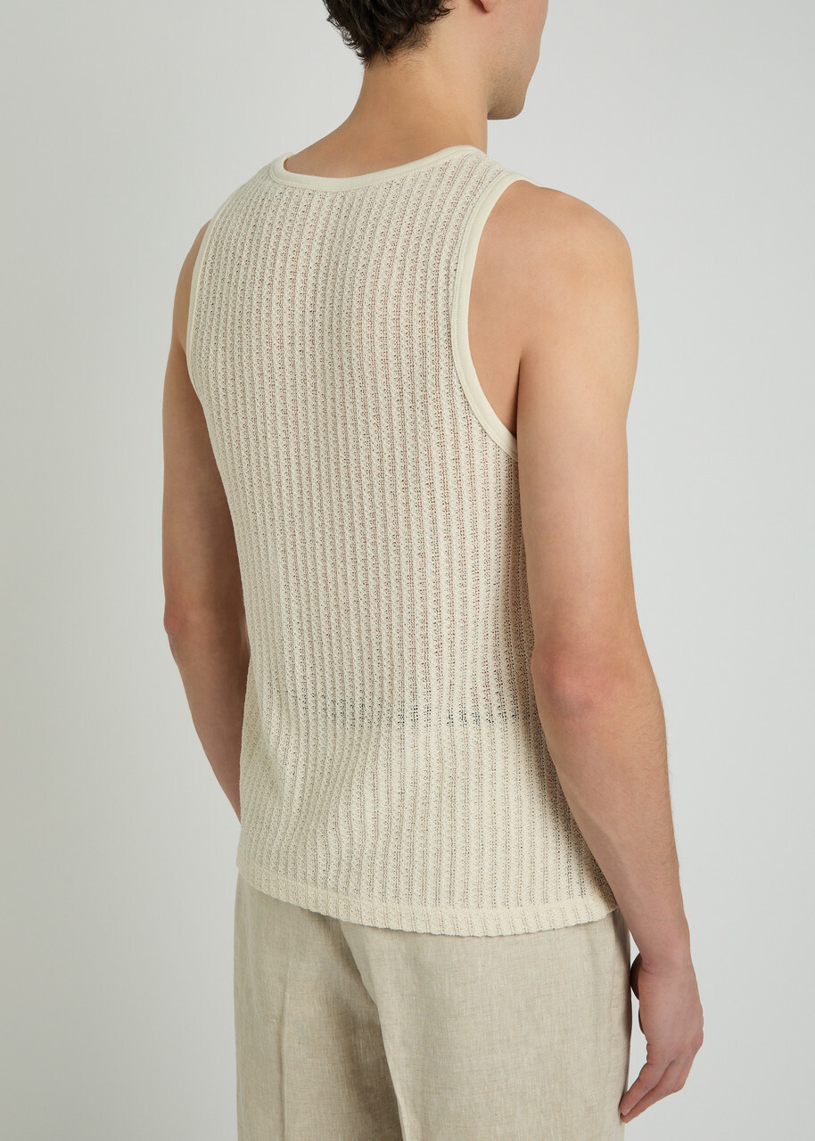 Wax London Prim Cotton-knit Vest Ecru
