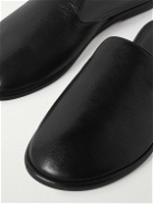 The Row - Roger Leather Slides - Black