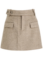 Odd Muse The Ultimate Muse Striped Brushed-knit Mini Skirt Brown