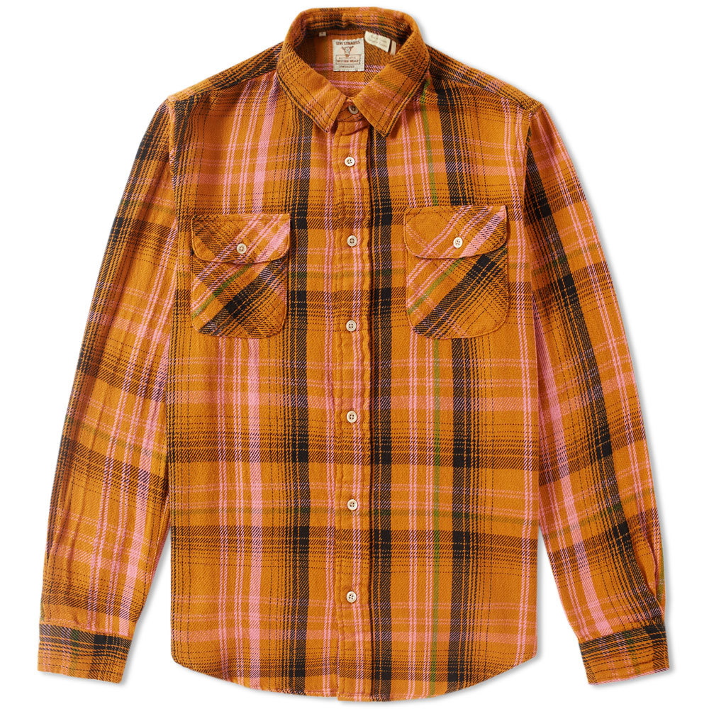 Levi's Vintage Clothing LVC Rodeo Shirt - Brown Check Print Levis 100%  Cotton