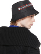 Alexander McQueen Black Graffiti Logo Bucket Hat