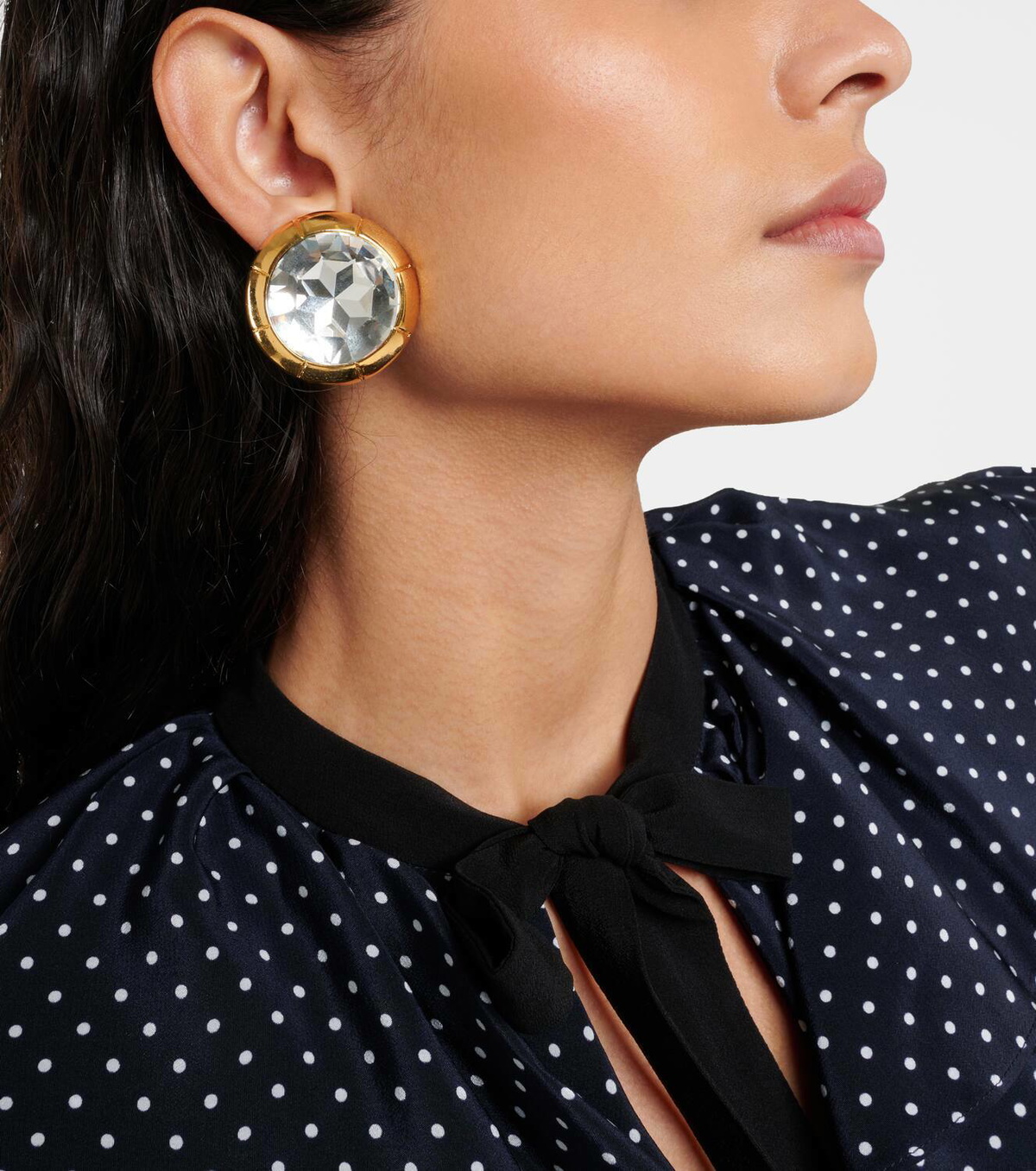 Alessandra Rich Crystal embellished clip on earrings