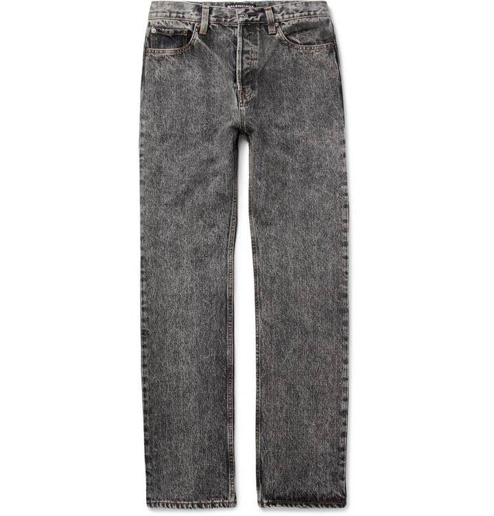 Photo: Balenciaga - Acid-Washed Denim Jeans - Men - Black