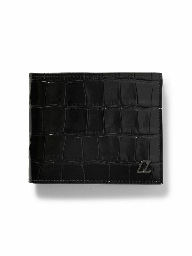 Photo: Christian Louboutin - Logo-Appliquéd Croc-Effect Glossed-Leather Billfold Wallet