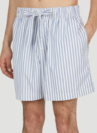 Tekla - Skagen Stripes Shorts in Blue