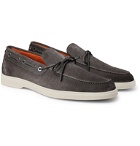 Santoni - Suede Boat Shoes - Gray