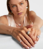 Kamyen 18kt white gold and enamel ring with diamonds