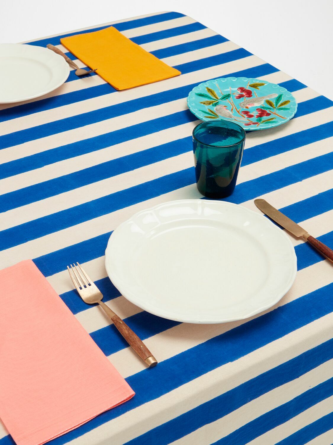 LISA CORTI Nizam Stripes Blu Rectangular Tablecloth