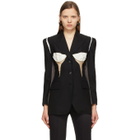 Pushbutton Black Deconstructed Bustier Blazer