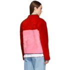 Ashley Williams Red and Pink Shearling Alice Jacket