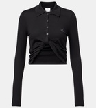 Courrèges Cropped cotton polo shirt