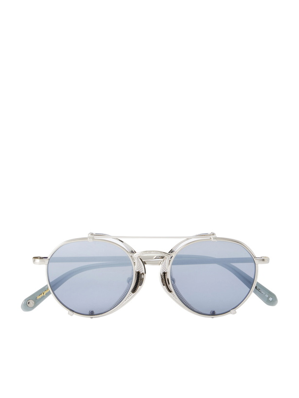 Photo: Garrett Leight California Optical - Ocampo Round-Frame Metal Sunglasses