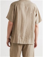 DESMOND & DEMPSEY - Camp-Collar Linen Pyjama Shirt - Green