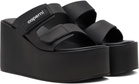 Coperni Black Patch Wedge Sandals