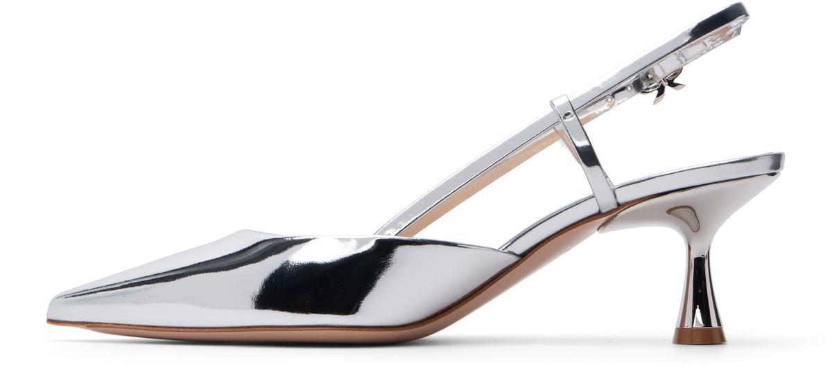 Gianvito Rossi Silver Ascent 55 Heels