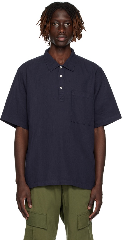 Photo: Universal Works Navy Loose-Fit Polo