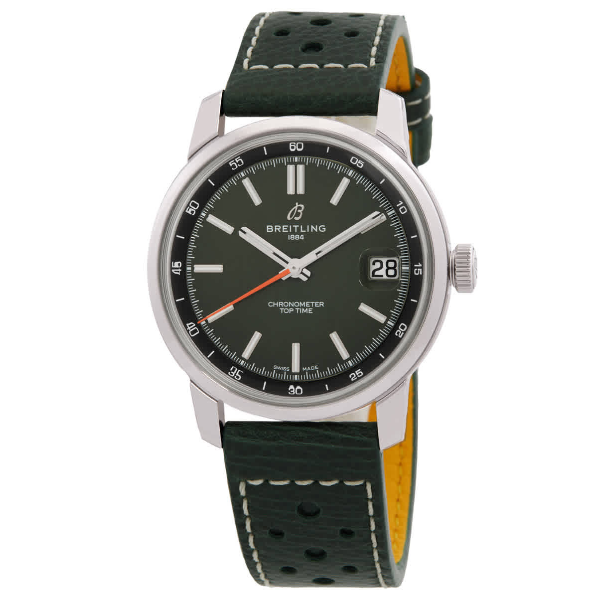 Breitling Top Time B31 Hand Wind Chronometer Green Dial Mens Watch AB3113171L1X1