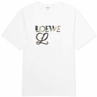 Loewe Men's Distorted Logo T-Shirt in White/Multi