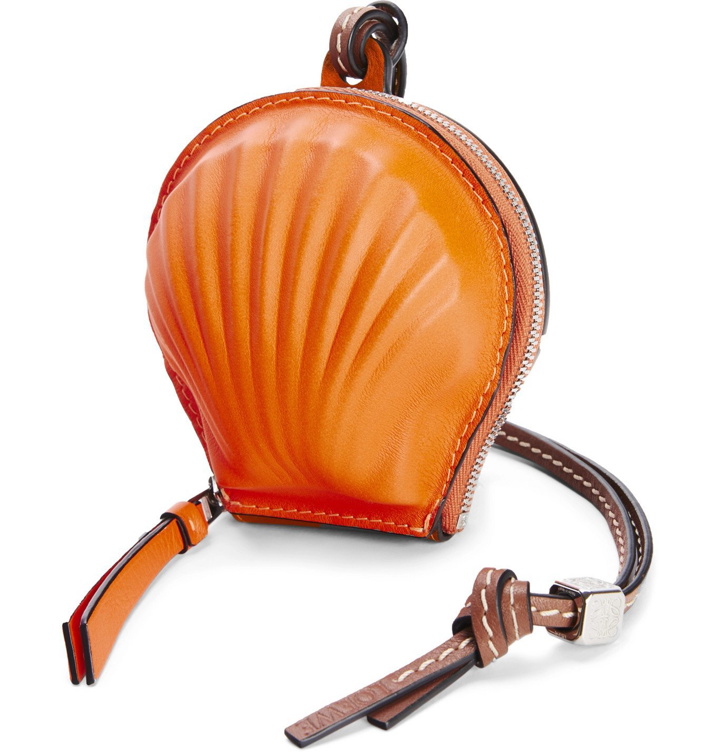 Photo: Loewe - Paula’s Ibiza Logo-Debossed Leather Pouch - Orange