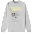 Nanga Men's Long Sleeve Eco Hybrid Camping Print T-Shirt in Grey