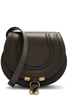 Chloe Marcie Small Glossed Leather Saddle bag - Dark Grey - One Size