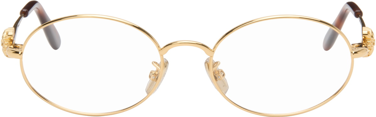LOEWE Gold Anagram Oval Glasses