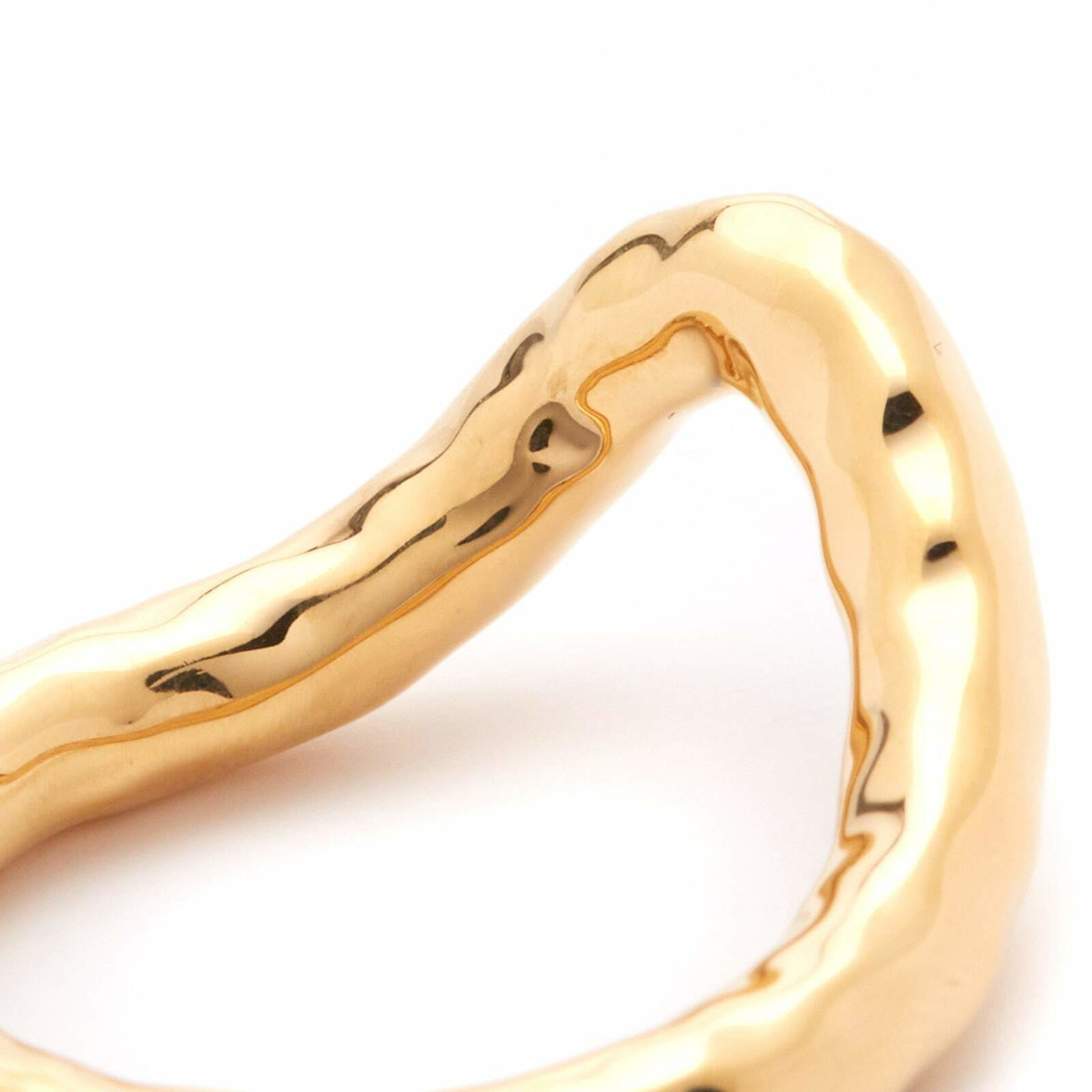 Jil Sander Women's FW5 Hammered Ring in Gold