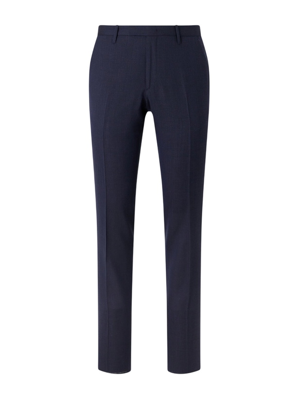 Photo: Mr P. - Straight-Leg Wool, Silk and Linen-Blend Trousers - Blue