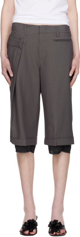Photo: OPEN YY Gray Wrap Over Shorts