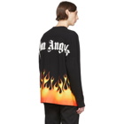 Palm Angels Black and Multicolor Burning Logo T-Shirt